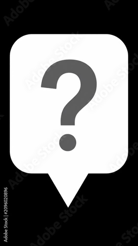 Simple white chat bubble icon on black background