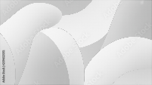 Fotografía Halftone pattern with white shapes on gray background  abstract design element