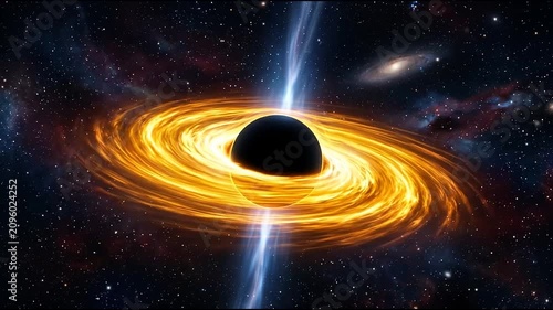 Active Black Hole with Glowing Accretion Disk and Cosmic Jet in Deep Space
