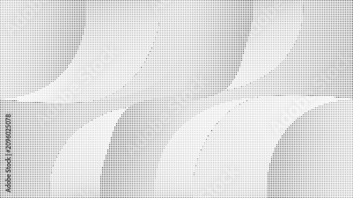 Cuadro en lienzo Halftone pattern with white shapes on gray background  abstract design element