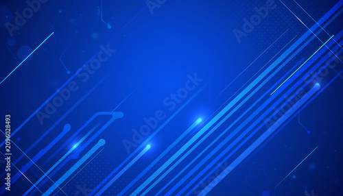 Vibrant blue abstract background, with diagonal white, light streaks and, geometric grid overlay texture