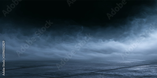Tableau sur toile Stormy Clouds Over the Sea with Dramatic Blue Sky Sunlight and Ocean Horizon Nat