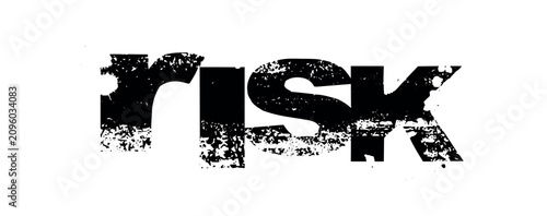 Distressed Grunge Typography Design Element with Rough Ink Splatter Texture Effect