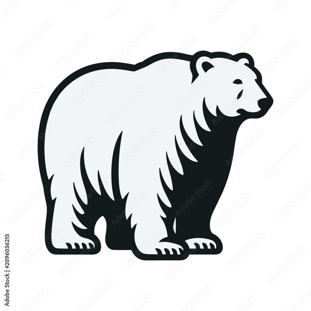 Obraz premium Polar Bear Silhouette SVG | Arctic Animal Vector Clipart