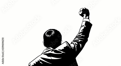 Fotografía Person Raising Fist in Victory or Protest Gesture.