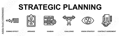 Tableau sur toile Strategic Planning Banner Web Outline Icon Vector Illustration Concept for Busin