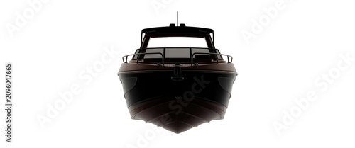 Luxury Speedboat Front View Transparent Background