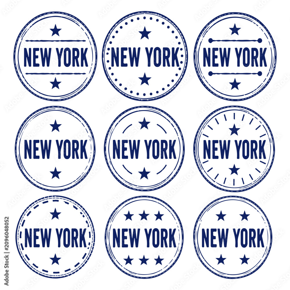 Obraz premium New York stamp set. Seal set with city name on a white background