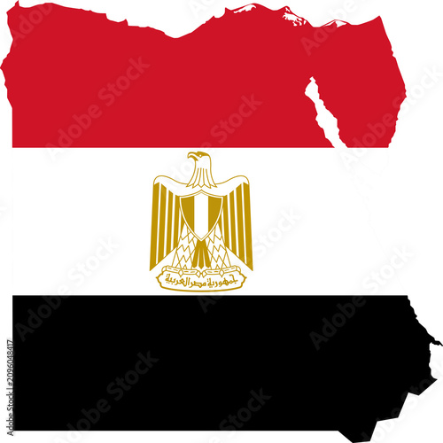 Fotografía Egypt Flag map illustration isolated on a transparent background
