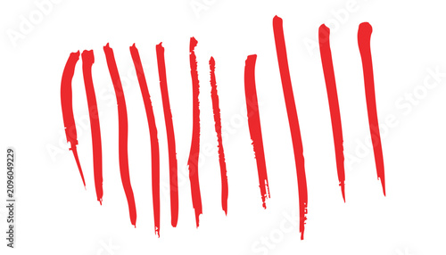 Cuadro en lienzo Red Paint Splashes and Nail Polish with Chili Pepper, Heart and Holiday Spice Sy