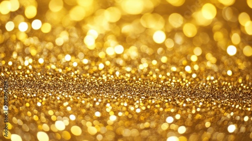 Golden glitter background with bokeh lights