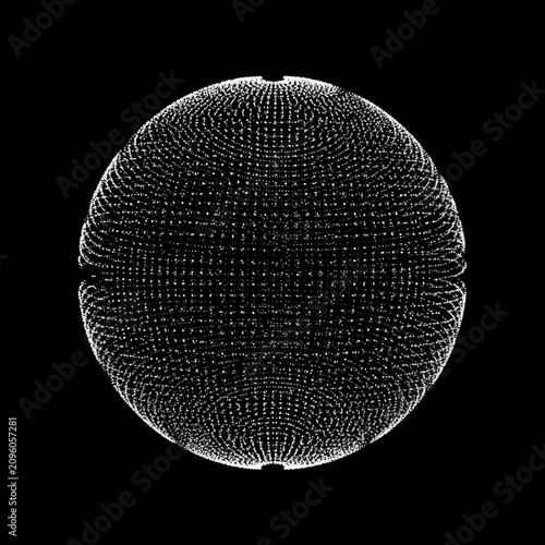 Glowing white sphere on black background