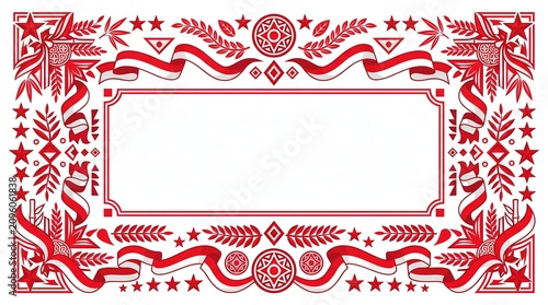 Red White Patriotic Border Illustration