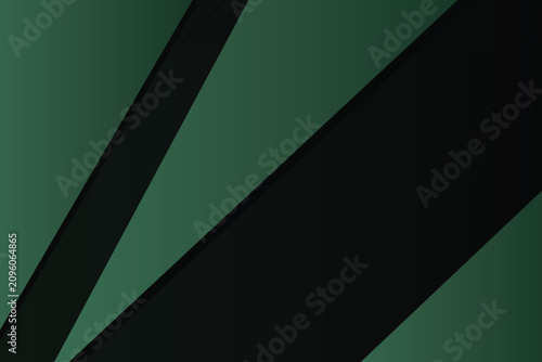 Foto Dark green and black geometric background, with sharp diagonal, stripes and laye