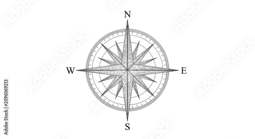 Photography Vintage Compass Rose Nautical Navigation Tool.
