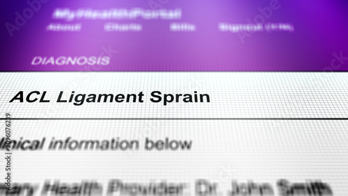 Tableau sur toile Generic Health Portal with Leg Health Problem Diagnosis - ACL Ligament Sprain0