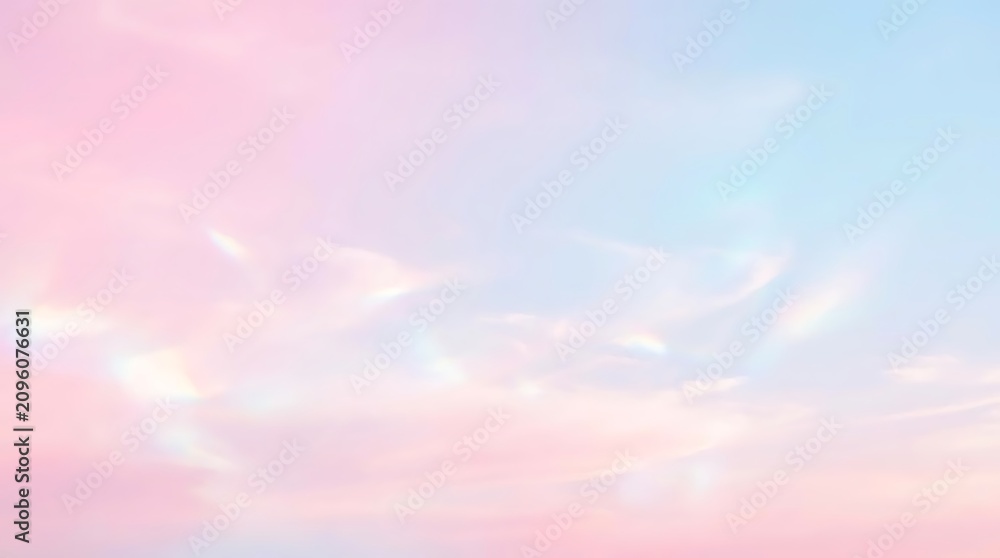 Fototapeta premium Pastel sky with delicate clouds and soft gradient colors