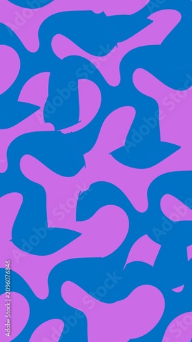 Abstract Blue and Purple Organic Seamless Pattern Background In Portrait (9:16) Format