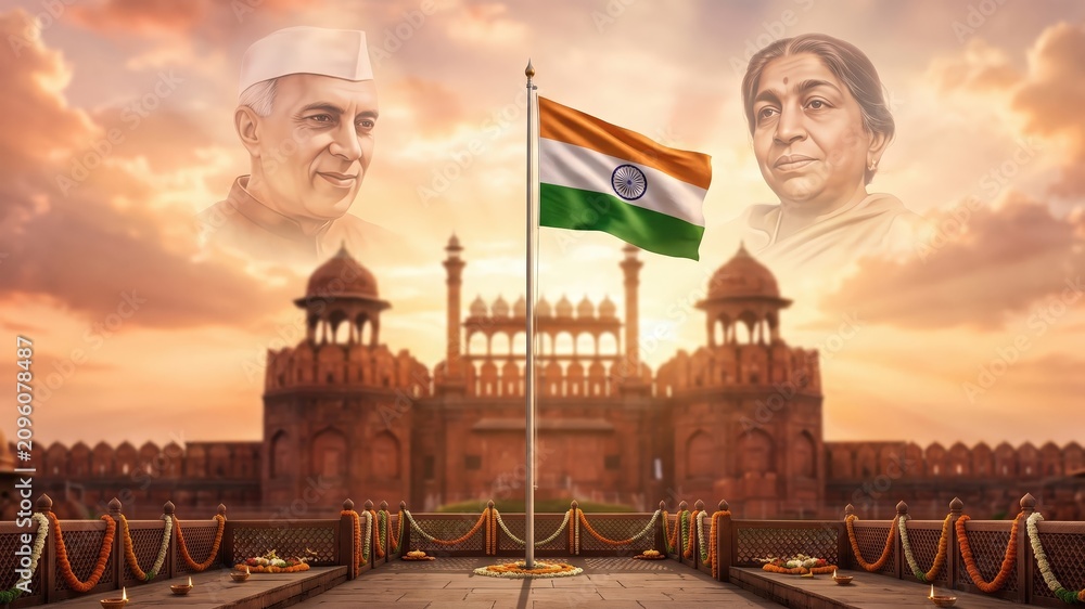 Obraz premium Premium India Independence Day Celebration Banner