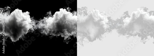 Foto Double Cloud Formation with Soft Vapor Edges PNG