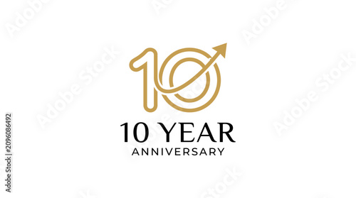Foto Ten year anniversary logo design.