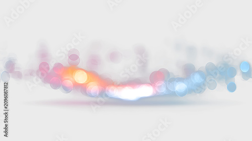 Abstract Neon Bokeh Wave with Colorful Glowing Lights PNG