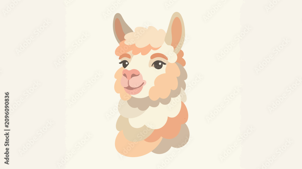 Fototapeta premium A cute illustration of an alpaca.