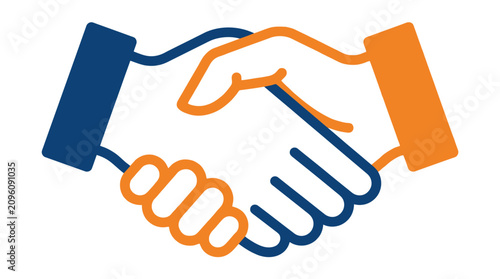 Fotografi Two hands shaking in a business agreement illustration