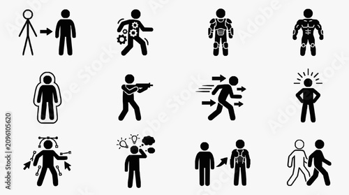 Foto Emotional Human Expressions Icon Set.