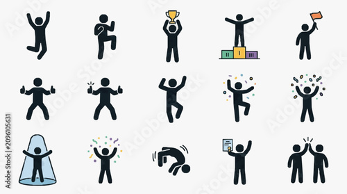 Obraz na plátně Emotional Expressions Silhouette Icons.