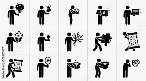Принти на полотні Emotional Workplace Reactions Icons.