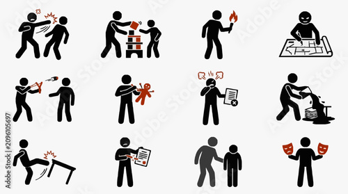 Foto Emotional Workplace Stress Symbols.