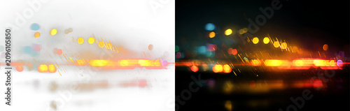 Quadro su tela Soft vibrant blur lights with colorful overlay effect PNG