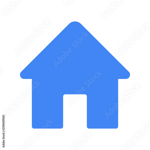 Blue home icon for web design and navigation