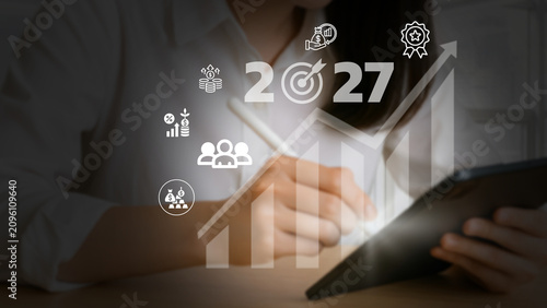 Bild auf Leinwand Business leaders are planning their business growth strategies for 2027