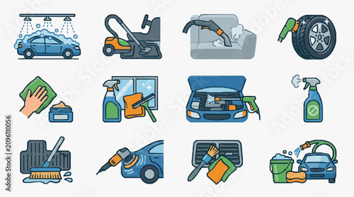 Fotografie Essential Garage and Auto Maintenance Tools Collection.