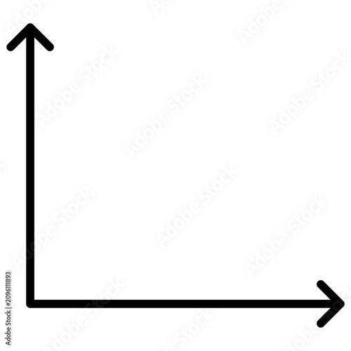 Axis graph arrows icon black x and y axis Cartesian coordinate system direction symbol isolated on white background