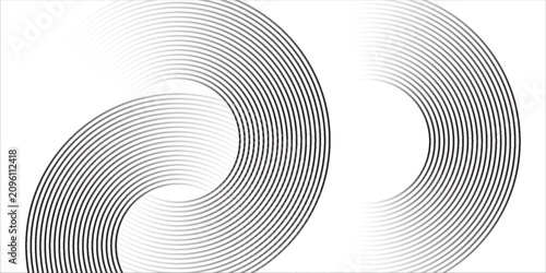 Tableau sur toile White geometric abstract background overlapping layers on bright space with line effect decoration