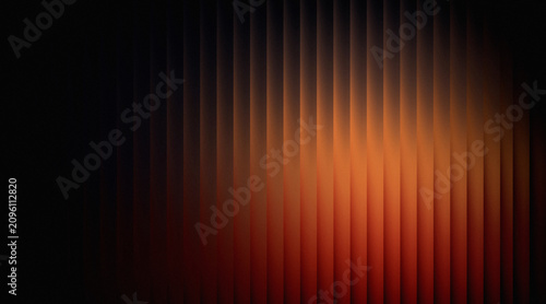 Foto Abstract dark background with vertical glowing orange light lines