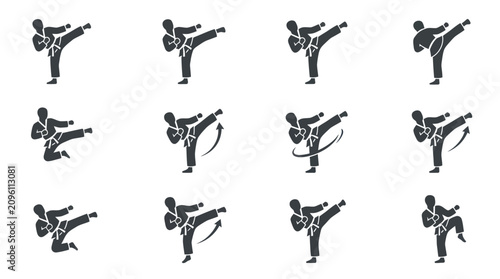 Canvastavla Martial arts kickboxing athlete poses variety.