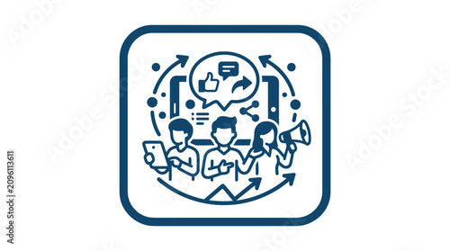 Принти на полотні People communicating with speech bubbles.