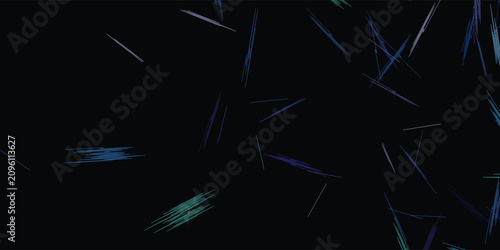 Foto abstract dark background with sharp blue and green lines scattered geometry visu