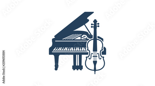 Photos Piano and Violin Musical Instruments.