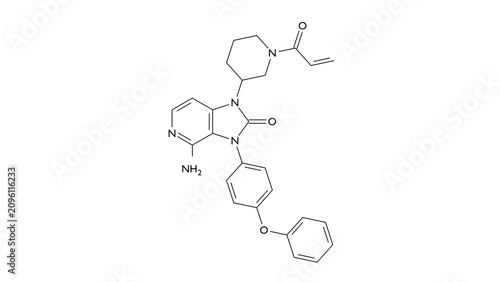 фотографія tolebrutinib molecule, structural chemical formula, ball-and-stick model, isolat