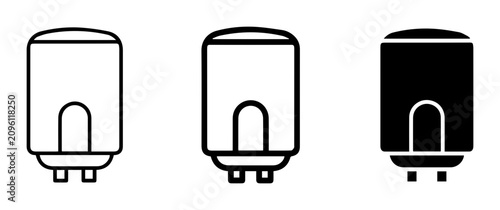 Water Heater Icons, Boiler Symbols, Hot Water Tank Graphics