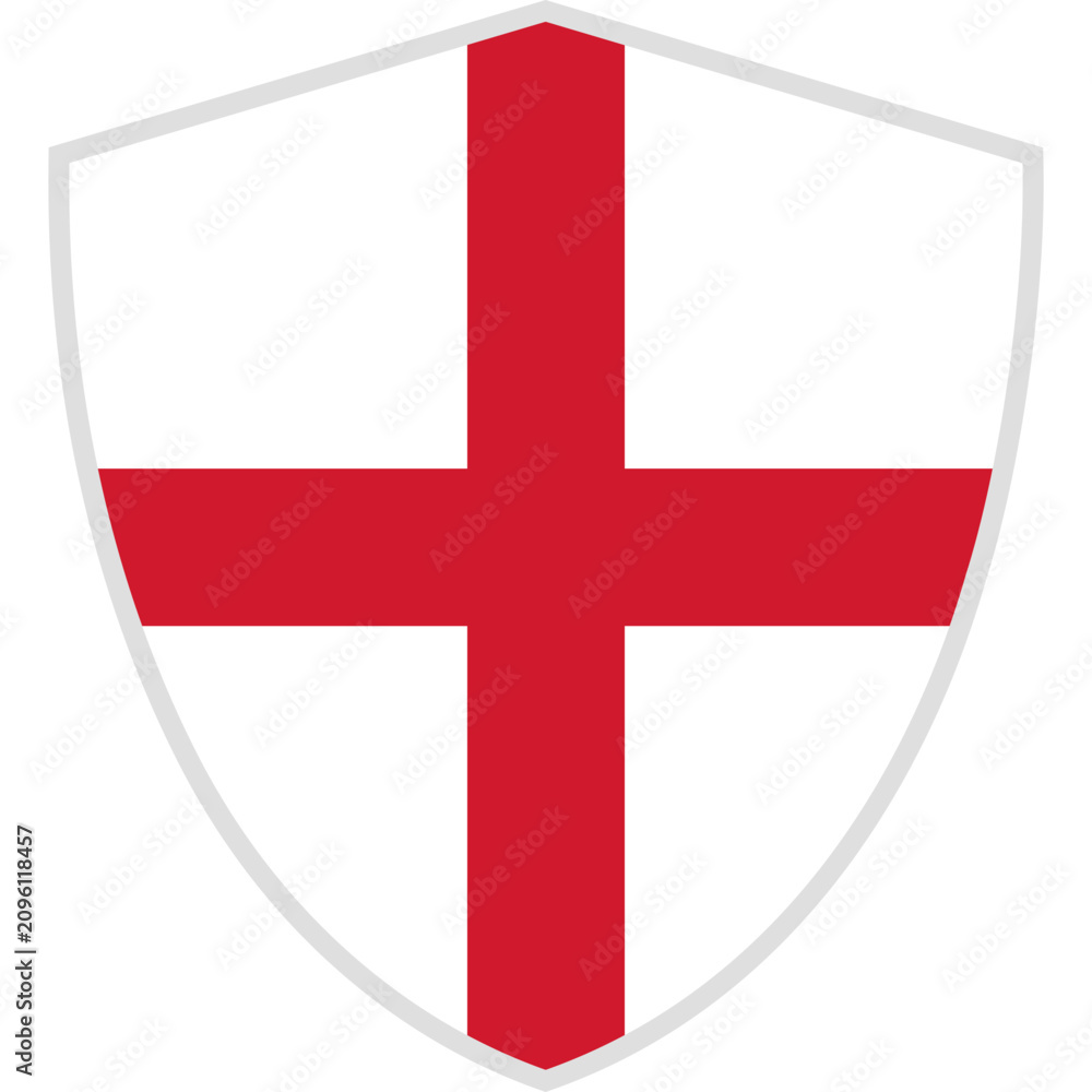 Obraz premium England Football Shield Flag Vector Illustration