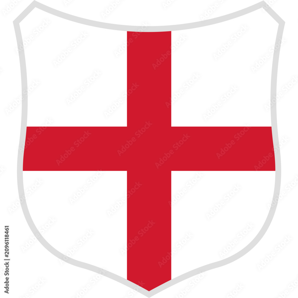 Obraz premium England Football Shield Flag Vector Illustration
