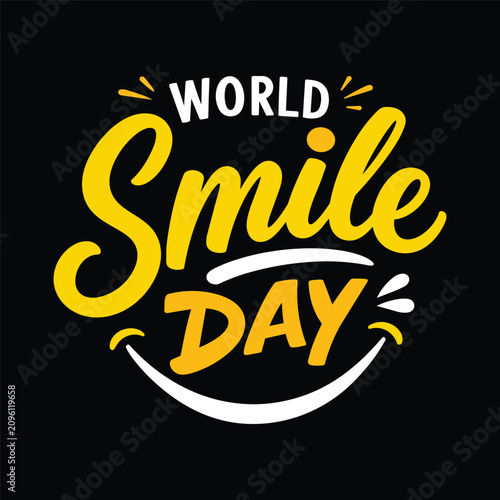Creative world smile day typography design Vector