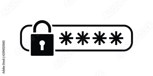 password protection icon, password icon vector illustration 
