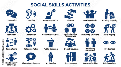 Fotografie Social skills activities and concepts for personal development education and com